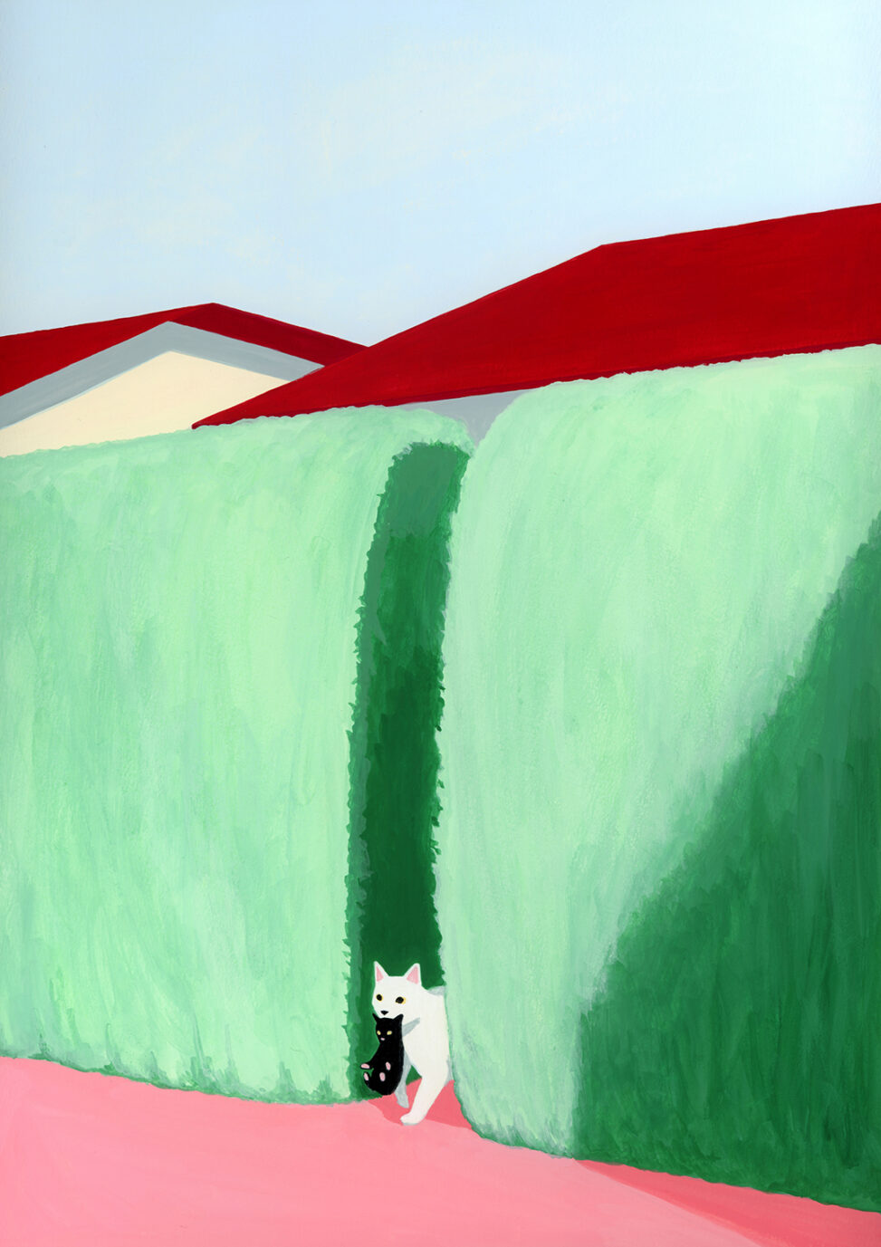 お引越し, 2025, Acrylic on paper, 297 × 210mm, mimi